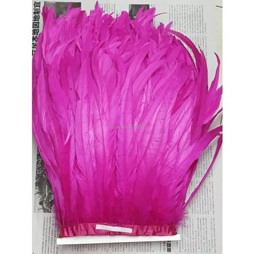 10Meters/lot!30-35cm Wide Dyed Rose Colour Coque Tail Feather Fringe Trimming Carnival,Carnival Costume Fringe