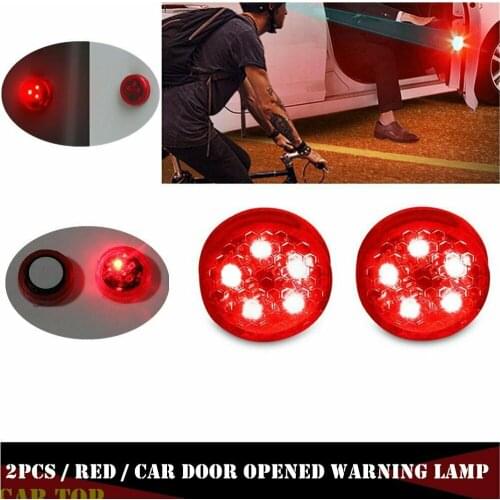 2PCS Car Door Warning Light Strobe LED Car Door Opened Warning Lamp Flashing Signal LED Light Anti-collision Car Lights