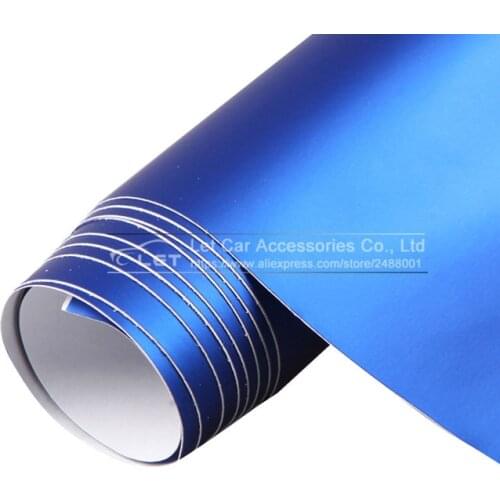 Car styling Blue Metallic Matt Vinyl wrap Car Wrap With Air Bubble Free Chrome blue Matt Film Vehicle Wrapping Sticker Foil
