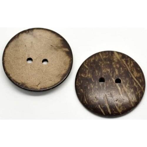 50pcs Brown Thick Coconut Shell 2 Holes Buttons Wood Crafts Sewing Decorations Windbreaker Suit Needlework Clothing Accessories