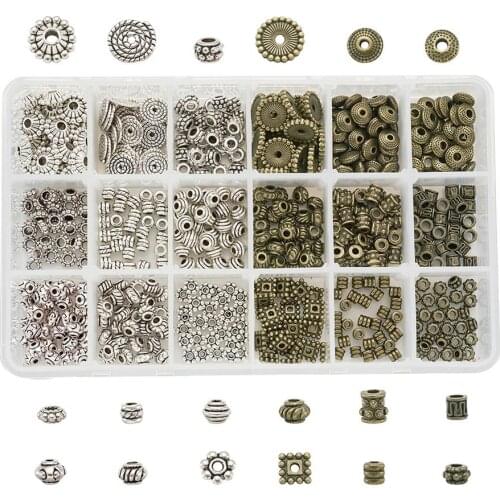 540pcs/box Mixed ShapesColor Tibetan Style Bead Spacers for jewelry making accessories 16.5x10.8x3cm F60