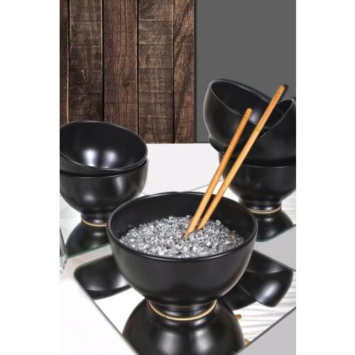Matte Black Rhodes Soup bowl 14 Cm 6 Pcs