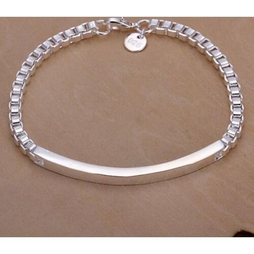 925 jewelry silver plated jewelry bracelet fine fashion box placard bracelet top quality wholesale and retail SMTH079