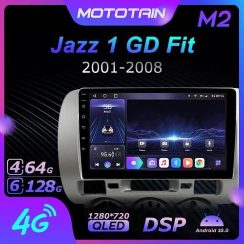 Android 10.0 6G+128G Car Radio Stereo for Honda Jazz 1 GD Fit 2001 - 2008 Auto Audio GPS 4G LTE System head unit 1280*720