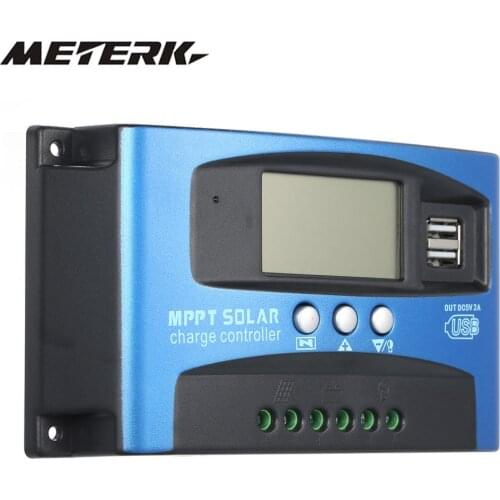 100A/60A/50A/40A/30A MPPT Auto Solar Charge Controller With Dual USB 5V Output 12/24V Solar Panel Battery Regulator Charge