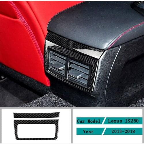 Carbon Fiber Car Accessories Interior Back Row Vent Outlet Panel Decoration Decals Cover Trim Stickers For Lexus IS250 2013-2018
