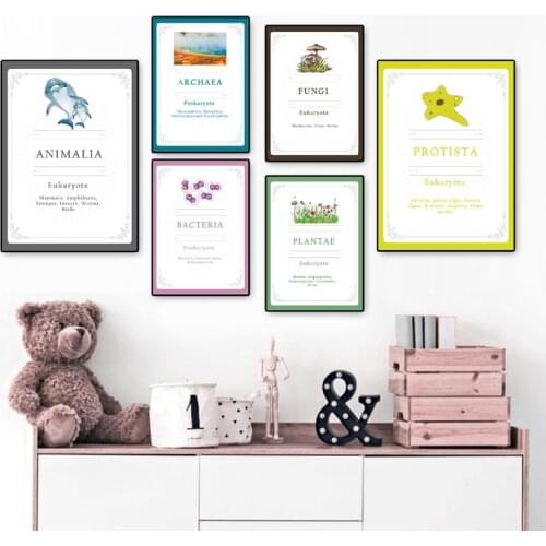 Biology Posters and Prints Nursery Wall Decor Science Nature Educational Wall Art Canvas Painting Picture Kids Decoration Gifts