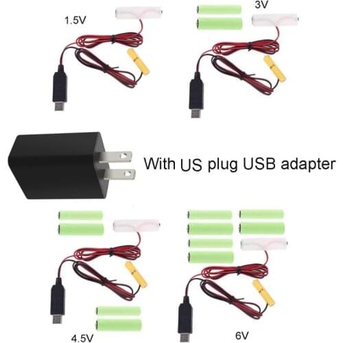 US Power Supply AA+AAA Battery Eliminator Replace 1.5V 3V 4.5V 6V AA AAA Battery 270B
