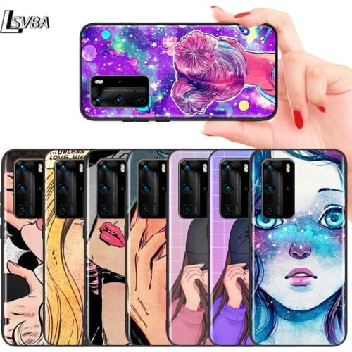 Urban Girl Sad Kiss For Huawei Mate 10 20 X 5G 30 40 RS Porsche Design P Smart S Z Lite Pro Plus Phone Case
