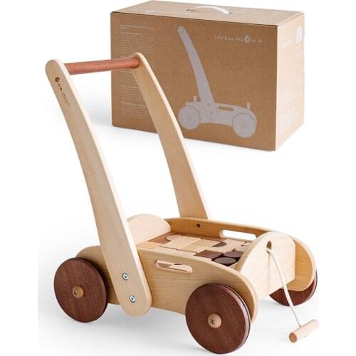 TT Mo Little Baby Toddler Trolley Toys Can Sit Big Building Blocks Baby Multi-Function Speed Control Anti-Rollover Help Walking