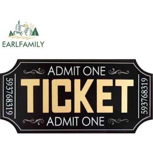 EARLFAMILY 13cm x 6.5cm For Ticket Fine Decal Custom Printing Car Stickers Refrigerator Vinyl Material Simulation Fun Decor