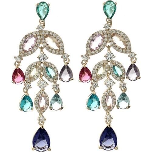 EYER Wholesale Fashion Micro Pave Cubic Zirconia Drop Earrings Temperament Shining Pendant Accessories For Women Wedding Jewelry