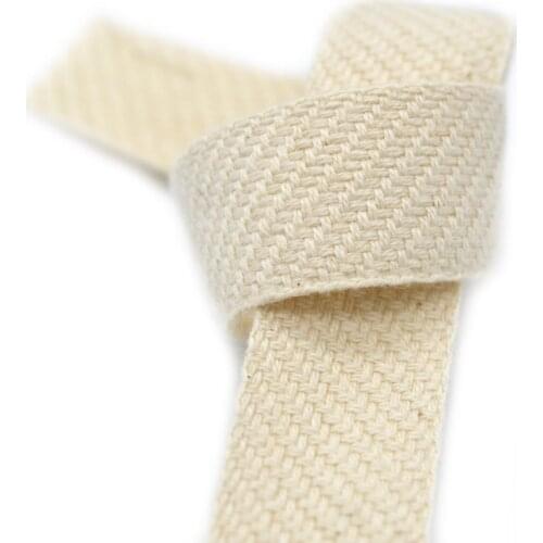 50 Yards Woven Coarse Twill Cotton Webbing Thin and Soft Ribbon For Bags Strap Tape Belt DIY Craft Clothing, Home Decor