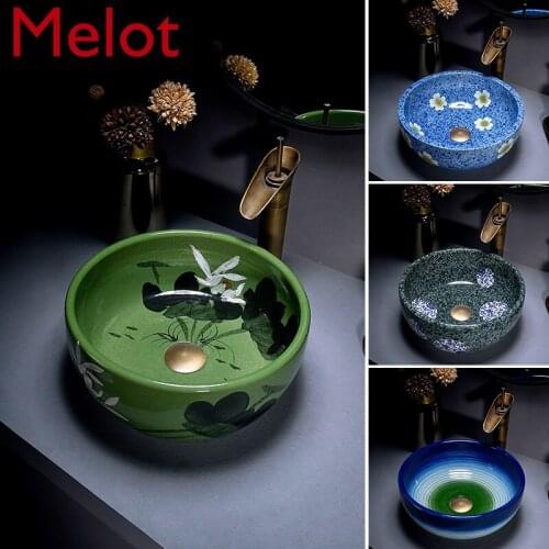 Small Table Basin 35cm Small Size Wash Basin Retro Art Washbasin Creative Hotel Household Single Basin