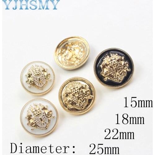 YJHSMY 179164,10pcs/Lot,25/22/18/15mm High quality classic fashion metal buttons clothing accessories DIY handmade