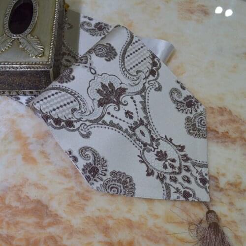 Fashion Amazing European vintage style coffee flowers table runner Lace Luxury Table flag