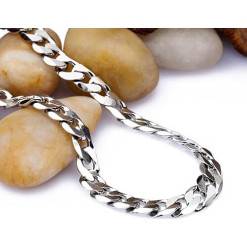 Cuban Link Chain mens NK necklace frayed punk hip hop edging titanium steel mens necklace creative whip chain polish necklace