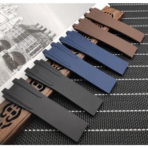Soft Waterproof Silicone Rubber 26*20mm Black Brown Blue Replacement Wrist Watch Band Strap Belt For Ulysse Nardin strap