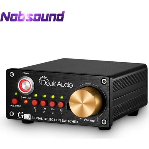 Nobsound Hi-end 4-way Stereo RCA Audio Manual Switcher Box Amplifier Speaker Selector Splitter