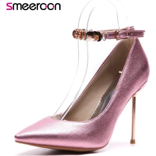 Smeeroon 2020 new arrival Sexy fashion mature pointed toe large size popular thin heels pumps women shoes elegant wedding shoes