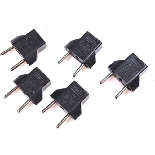 New Arrive 5Pcs/set US to EU Euro Europe AC Power Plug Converter Travel Adapter Chargers Wholesale