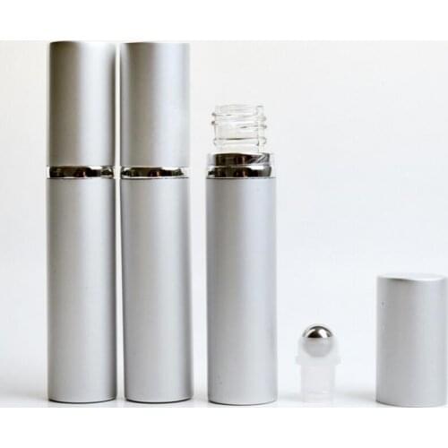 Wholesale 7ML Fashion Empty Aluminum Essential Oils Perfume Bottle With Steel Roll On For Travel LX1041