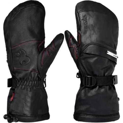 Genuine Leather Ski Gloves with Portable Pocket Touch Screen Waterproof Warm Men Women Outdoor Sports Snowboard Skiing Gloves