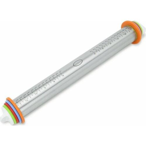 Professional Stainless Steel Rolling Pin Baking 4 Adjustable Discs+face mat
