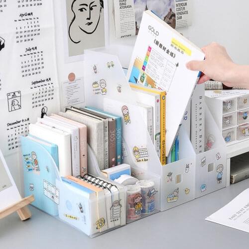 Transparent File Book Holder Desktop Organiser Office Letter Magazine Document Storage Box School Stationery