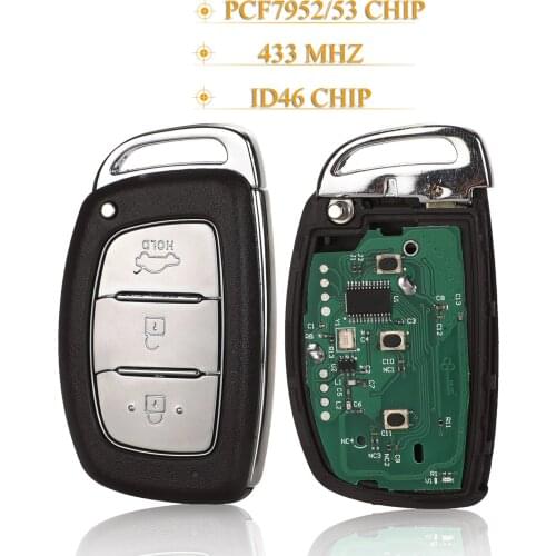 Kutery 5pcs/lot 3 Buttons Smart Remote Car Key Fob 433Mhz ID46 For Hyundai IX35 PCF7953 Hitag2 Verna Elantra Pcf7952