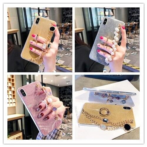 Luxury Ring Holder Case for Lenovo K8 Note K6 Power K8 Plus P2 K4 K3 Strap Phone Case Lenovo K5 Note Glitter Capa Coque Shell