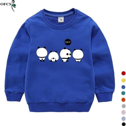 Spring Brand Childrens Clothing Printed Cartoon Animal Outerwear Best 2-12Years Boys Girls Sweatshirt Long Sleeved Cotton Tops