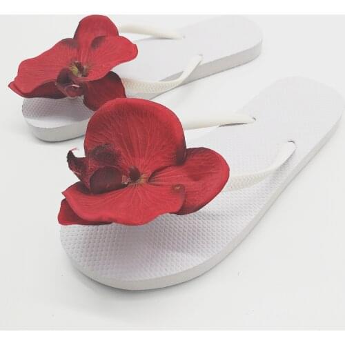 HAHA FLOWER Flower womens flip-flop shoes flip flops Rose sandals female flat womens shoes size FreeShipping