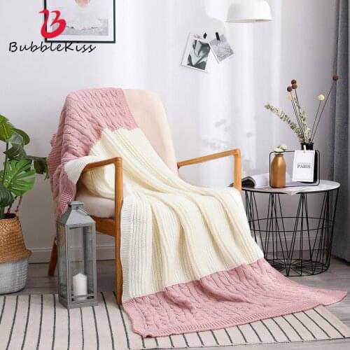 Bubble Kiss Modern Splice Throw Blanket Nordic Style Bed Home Sofa Blanket Office Siesta Travel Portable Cover Textile Blankets