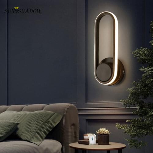Modern Led Wall Light Bedside Wall lamp Lustres For Living Room Kitchen room bar coffee lamp Wall Led Sonce Lamp Black&White 12W