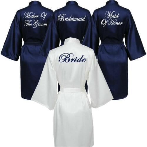 Wedding Bride/Bridesmaid Team/Maid of Honor/Mother of The Bride Bathrobes Personalized Bridal Shower Wedding Party Gifts Robe
