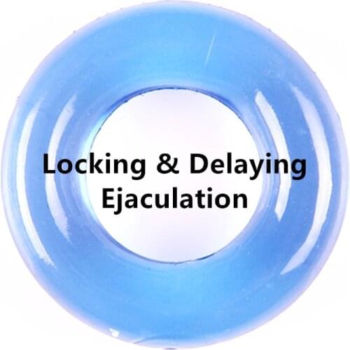 TPR Training Locking Cock Rings Dildo Sleeve Penis Ring Adult Product Sex Toys For Man Male Lasting Delay Ejaculation Exercise