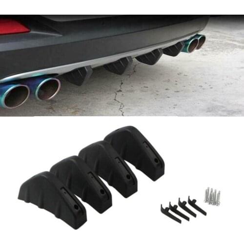 4pc Universal Car SUV Rear Bumper Diffuser Molding Shark Fin Spoiler Protector Cover for Jaguar XF XJ XJS XK S-TYPE X-TYPE XJ8