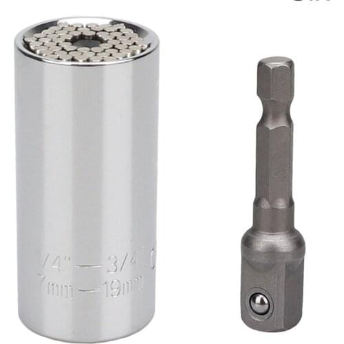 MOYOTEC Torque Wrench Universal Sleeve Head Set Magic Socket Sleeve 7-19mm Spanner Key Style Grip Multi Hand Tools Cr-v Sleeve