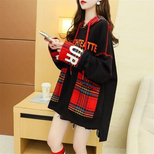 Vintage Patchwork Hoodie Autumn High Street Red Hoodies Funny Harajuku Tops Cartoon Punk Hoodie Streetwear Black Hip Hop Tops