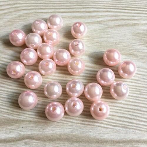 Choose size) 6mm/8mm/10mm/12mm/14mm/16mm/18mm/23mm/25mm light peach/pale pink color Acrylic Pearl Beads #51