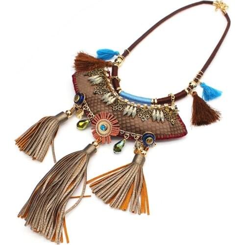 Fresh Colorful Ethnic Transparent Geometric Fashion Hyperbole Punk Pendant Necklaces Vintage Collar Necklace Big Choker Necklace