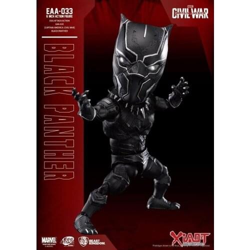Egg Attack Marvel Avengers Kawaii Cute version Black Panther Super Hero Action Figure Model Toy 18cm
