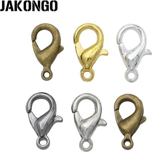 10mm Silver Bronze Gold Plated Lobster Trigger Claw Clasps Connector DIY for Jewelry Findings Mixed Color 15pcs/lot