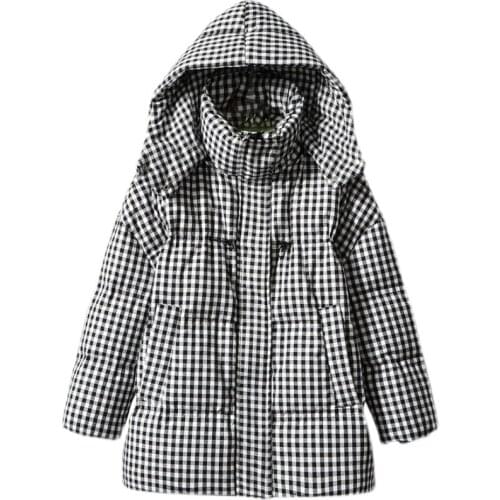 Winter Puffer Coat Women 90% White Duck Down Jacket Thick Warm Bread Hooded Parkas Batwing Sleeve Vintage Bubble Coat