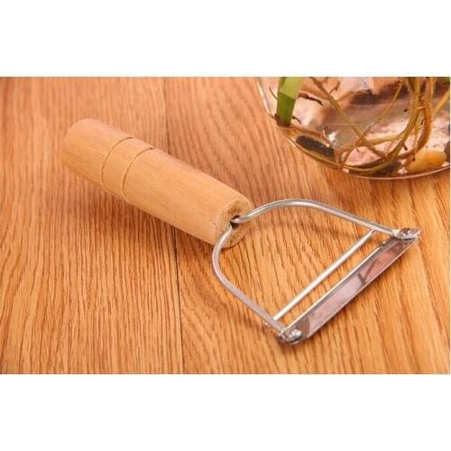 1PC Household Kitchen Stainless Steel Vegetable Fruit Peeler with Wood Handle Fruit Peelers Zesters KC 1411