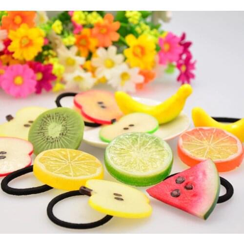 1pcs/lot top girl kids elastic hair bands rubber band fruits accessories for girls hair ties rope Scrunchie Ponytail Holder