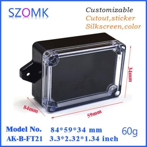 10 pcs) 84*59*34mm szomk IP65 waterproof enclosure plastic project box plastic electronic housing case pcb equipment boxes