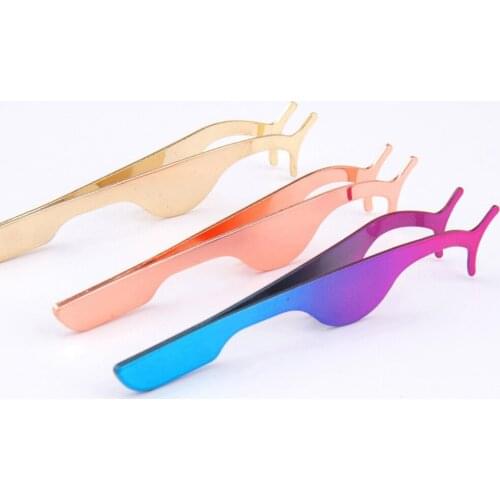 10 Pieces Colorful Stainless Steel Eyelash Tweezers Wholesale Makeup Accessories Lash Tools False Eyelash Curler