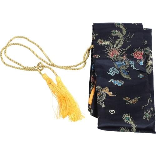 135cm Dragon and Phoenix Katana Samurai Sword Bag Tissu Black